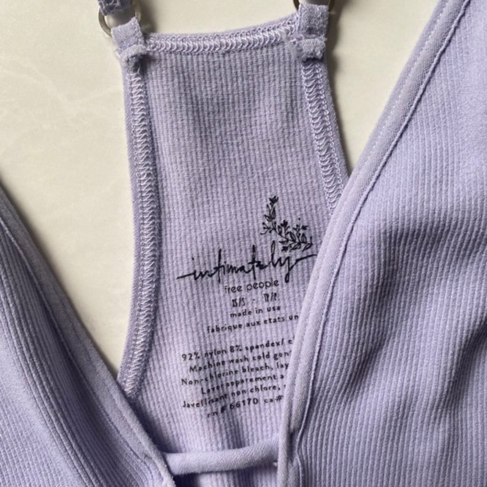 New Intimately Free People Move Along ribbed cutout keyhole dainty bodysuit - Picture 10 of 11
